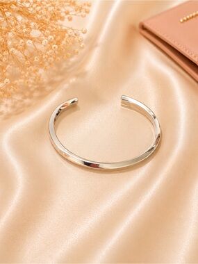 Minimalist Silver Cuff Bracelet - Women's Jewelry